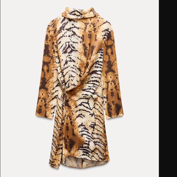 NWT ZARA ANIMAL PRINT DRESS ZW COLLECTION - Picture 2 of 6